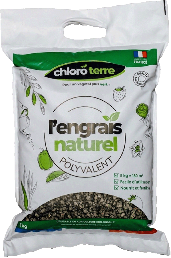 Sac d'engrais naturel polyvalent Chloro Terre 5 kg